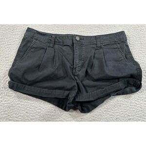 Abercrombie & Fitch Shorts Women's 6 Black Mom Pleated Cuffed‎ Beach Stretch